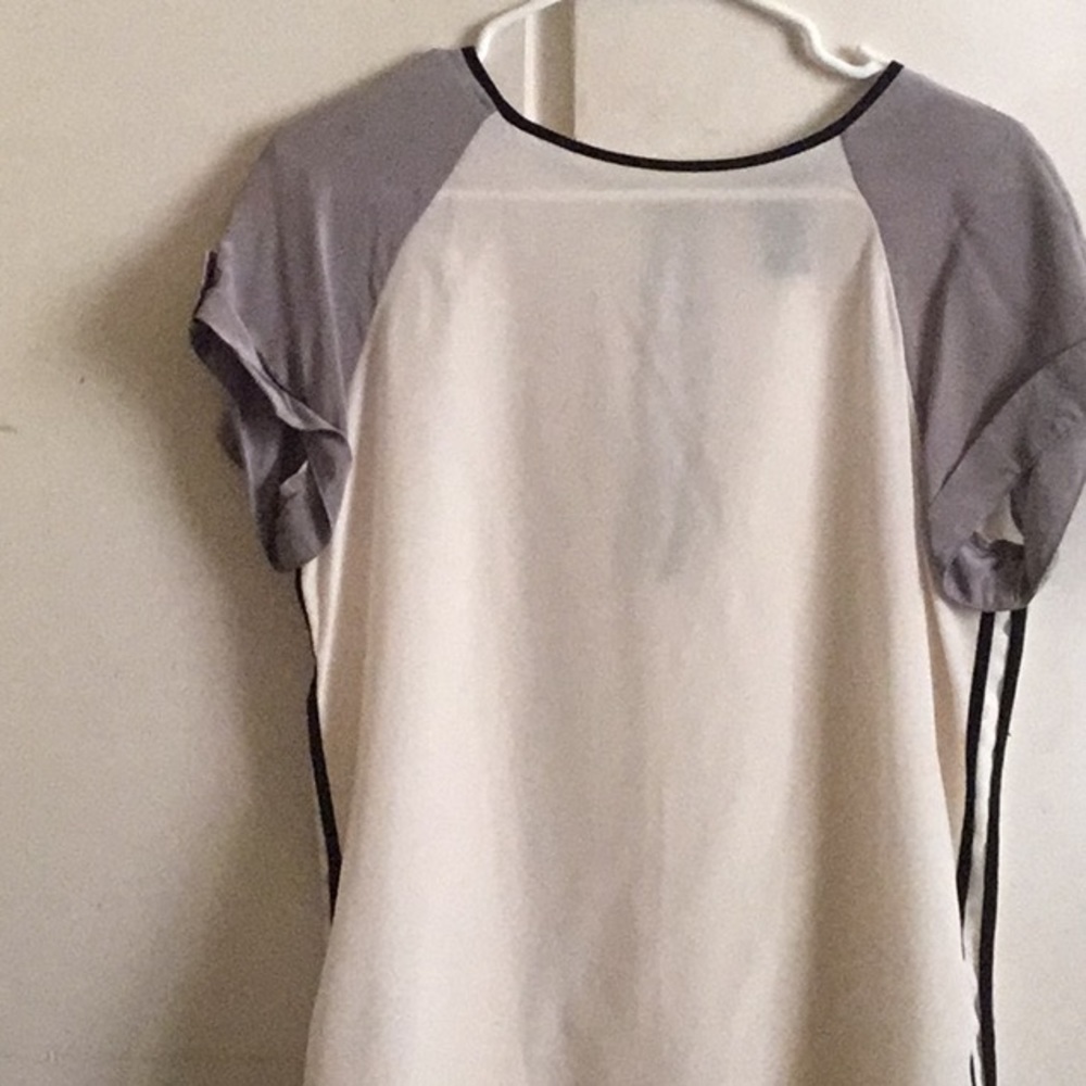 David Lerner silk color block top on medium